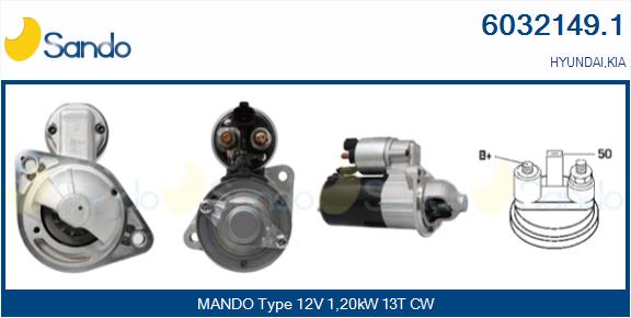 Motorino d'avviamento SANDO 6032149.1