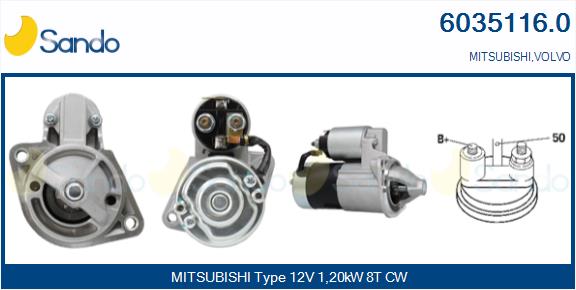 Motorino d'avviamento SANDO 6035116.0