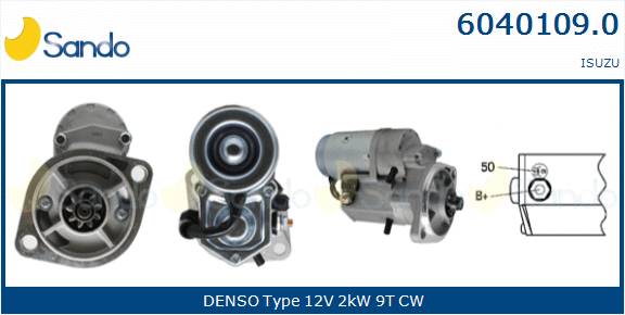  MOTORINO AVVIAMENTO (ADATTABILE) ISUZU CAMPO 2.2D -90