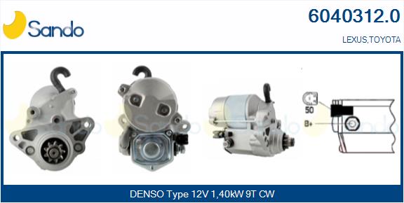 Motorino d'avviamento SANDO 6040312.0