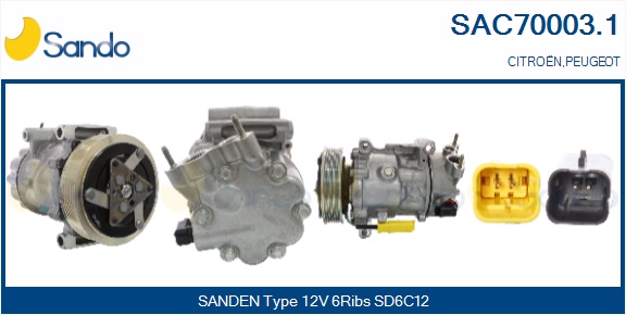 Compressore, climatizzatore SANDO SAC70003.1