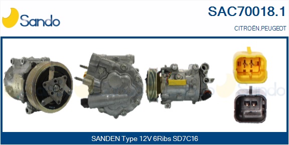 Compressore, climatizzatore SANDO SAC70018.1