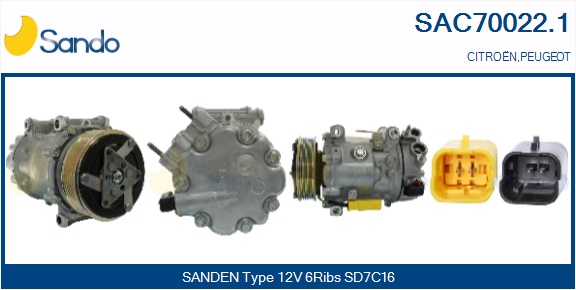 Compressore, climatizzatore SANDO SAC70022.1