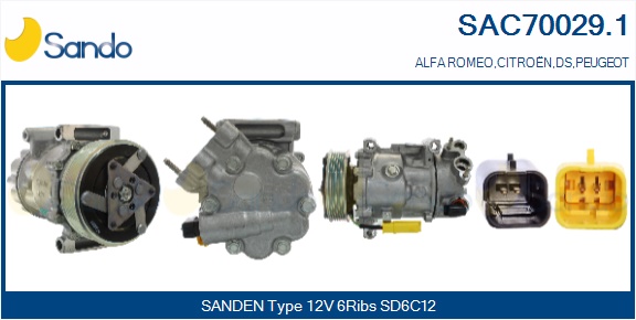 Compressore, climatizzatore SANDO SAC70029.1