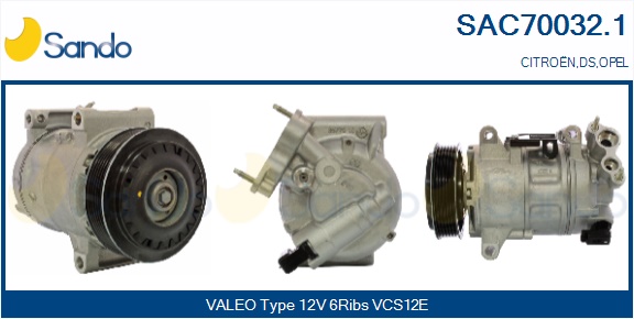 Compressore, climatizzatore SANDO SAC70032.1