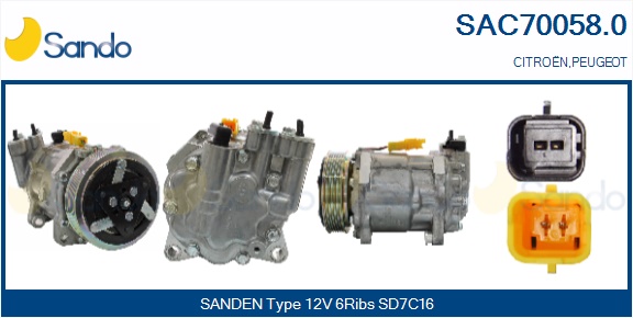 Compressore, climatizzatore SANDO SAC70058.0