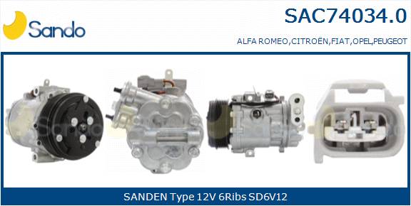 SANDO COMPRESSORE A/C FIAT