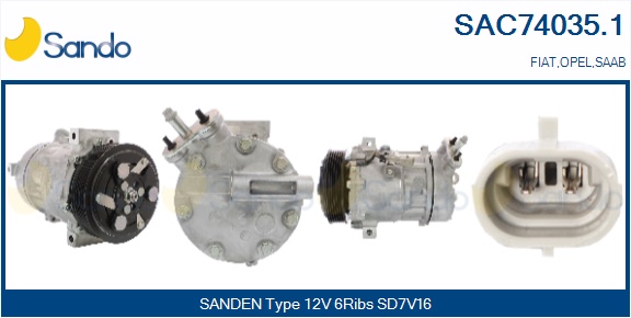 Compressore, climatizzatore SANDO SAC74035.1