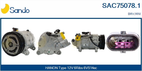 Compressore, climatizzatore SANDO SAC75078.1