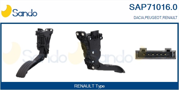 Kit pedale acceleratore SANDO SAP71016.0