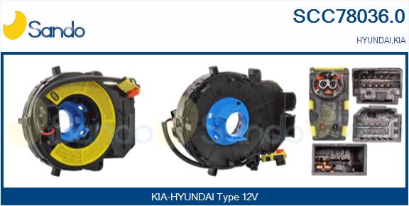 Molla spiroelicoidale, airbag SANDO SCC78036.0