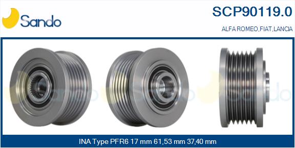 Puleggia cinghia, alternatore SANDO SCP90119.0