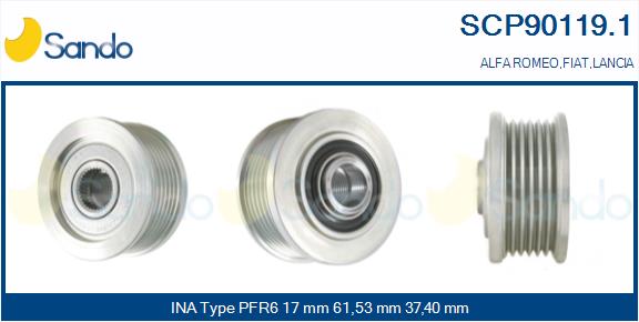 Puleggia cinghia, alternatore SANDO SCP90119.1