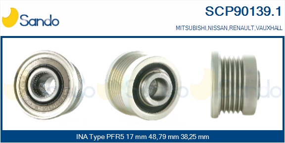 Puleggia cinghia, alternatore SANDO SCP90139.1