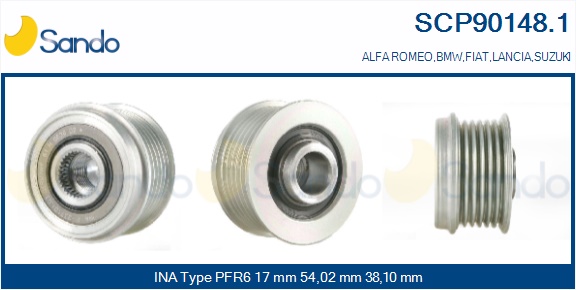 Puleggia cinghia, alternatore SANDO SCP90148.1