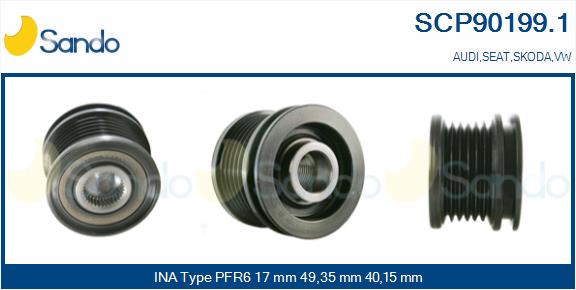 Puleggia cinghia, alternatore SANDO SCP90199.1