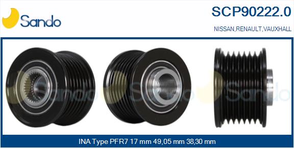 Puleggia cinghia, alternatore SANDO SCP90222.0