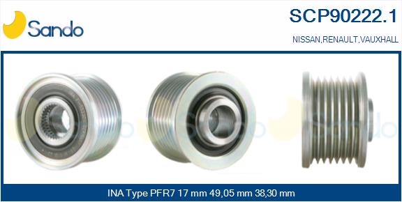 Puleggia cinghia, alternatore SANDO SCP90222.1