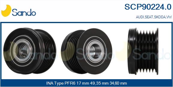 Puleggia cinghia, alternatore SANDO SCP90224.0