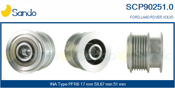 Puleggia cinghia, alternatore SANDO SCP90251.0