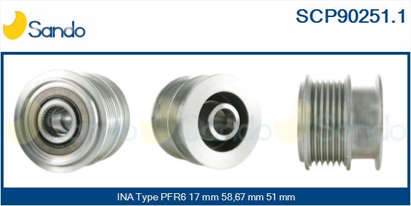 Puleggia cinghia, alternatore SANDO SCP90251.1