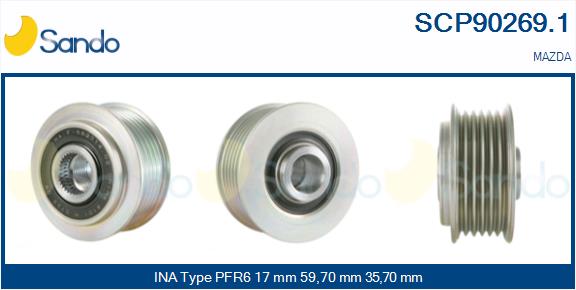 Puleggia cinghia, alternatore SANDO SCP90269.1