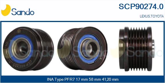 Puleggia cinghia, alternatore SANDO SCP90274.0