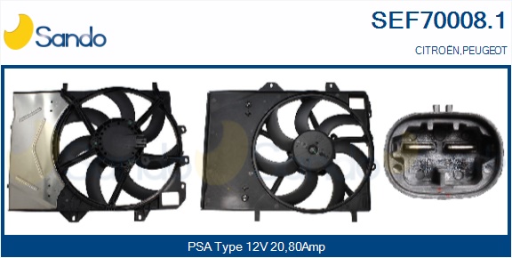 Elettromotore, ventola radiatore SANDO SEF70008.1