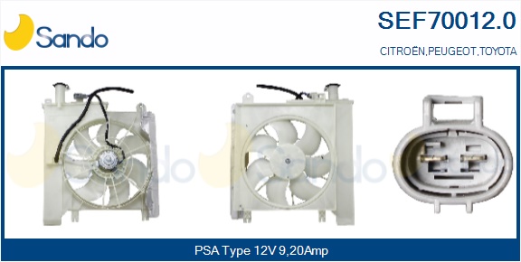 Elettromotore, ventola radiatore SANDO SEF70012.0