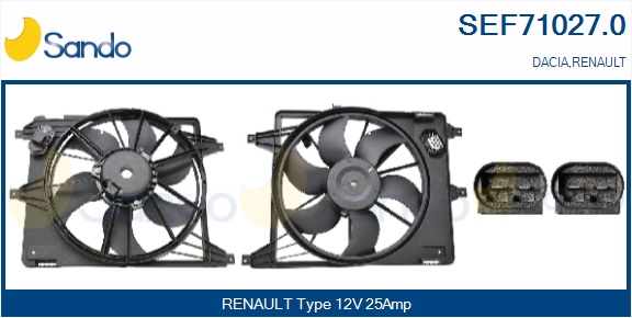 Elettromotore, ventola radiatore SANDO SEF71027.0