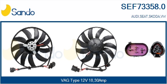 Ventola, raffreddamento motore SANDO SEF73358.0