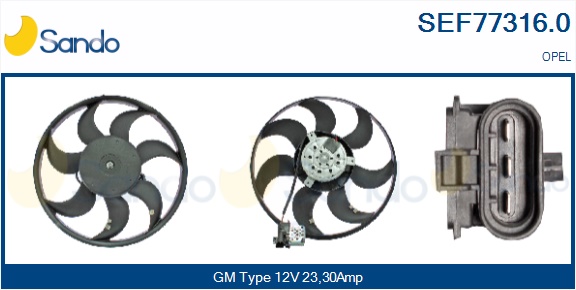 Ventola, raffreddamento motore SANDO SEF77316.0