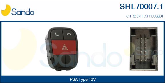 Interruttore, lampeggiatore d'emergenza SANDO SHL70007.1