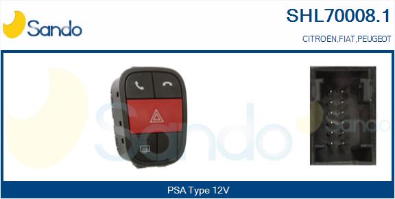 Interruttore, lampeggiatore d'emergenza SANDO SHL70008.1