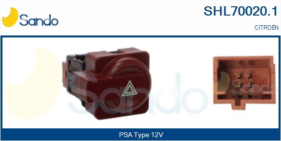 Interruttore, lampeggiatore d'emergenza SANDO SHL70020.1