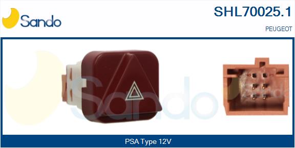 Interruttore, lampeggiatore d'emergenza SANDO SHL70025.1