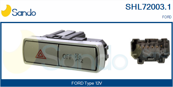 Interruttore, lampeggiatore d'emergenza SANDO SHL72003.1