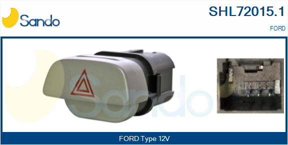 Interruttore, lampeggiatore d'emergenza SANDO SHL72015.1
