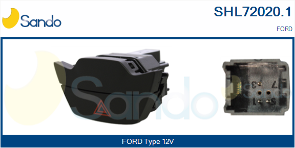 Interruttore, lampeggiatore d'emergenza SANDO SHL72020.1