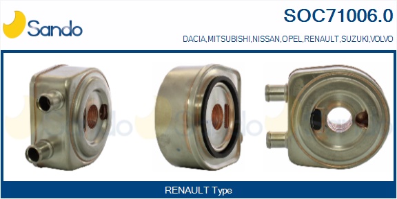Radiatore olio, olio motore SANDO SOC71006.0