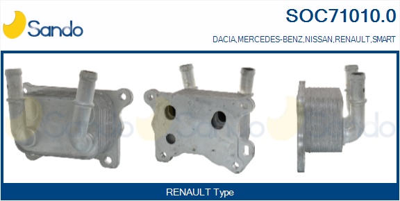 Radiatore olio, olio motore SANDO SOC71010.0
