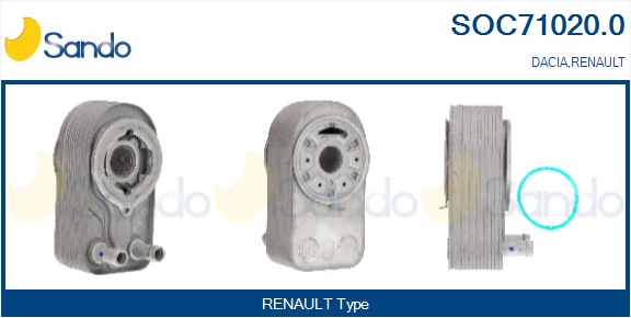 Radiatore olio, olio motore SANDO SOC71020.0