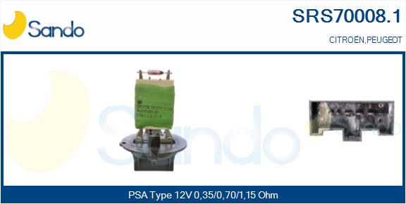 Resistenza, ventilatore abitacolo SANDO SRS70008.1