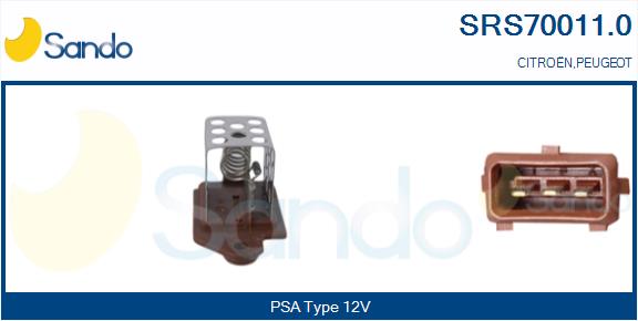 Resistore addizionale, elettromotore-ventola radiatore SANDO SRS70011.0