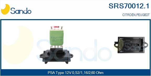 Resistenza, ventilatore abitacolo SANDO SRS70012.1