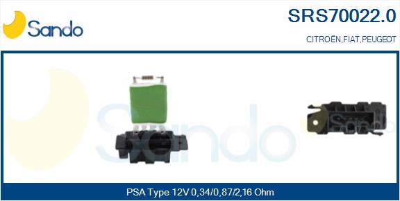 Resistenza, ventilatore abitacolo SANDO SRS70022.0