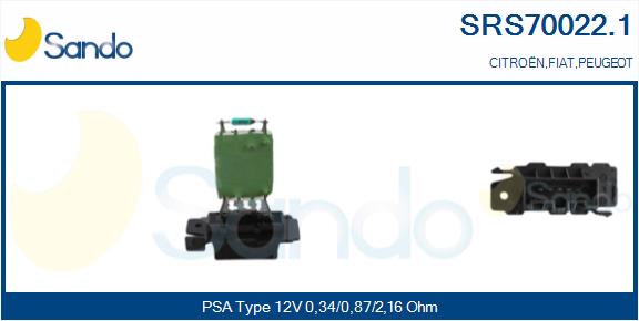 Resistenza, ventilatore abitacolo SANDO SRS70022.1