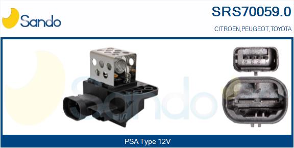 Resistore addizionale, elettromotore-ventola radiatore SANDO SRS70059.0