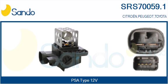 Resistore addizionale, elettromotore-ventola radiatore SANDO SRS70059.1