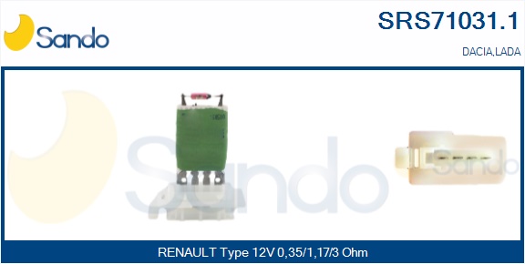 Resistenza, ventilatore abitacolo SANDO SRS71031.1